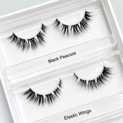 Catwalk Box – Nahaufnahme der offenen Mixbox mit Black Peacock und Elastic Wings