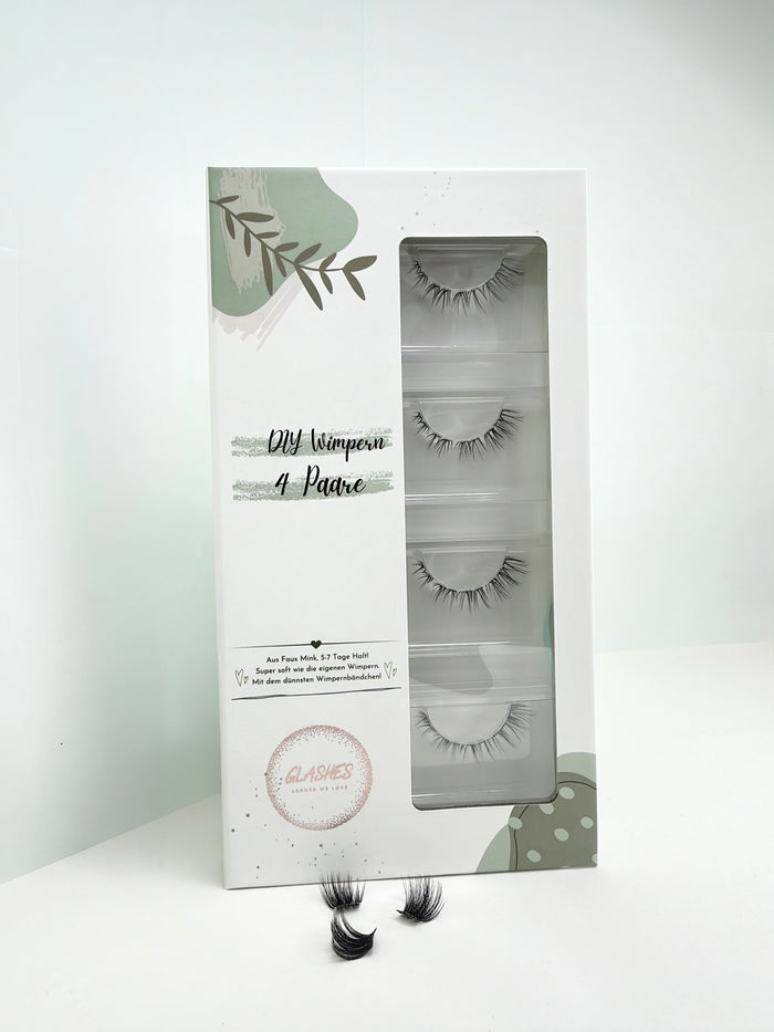 Luna Lash DIY Wimpern Cateye 6-14mm CC-Curl — 4 Paar in Box von Glashes