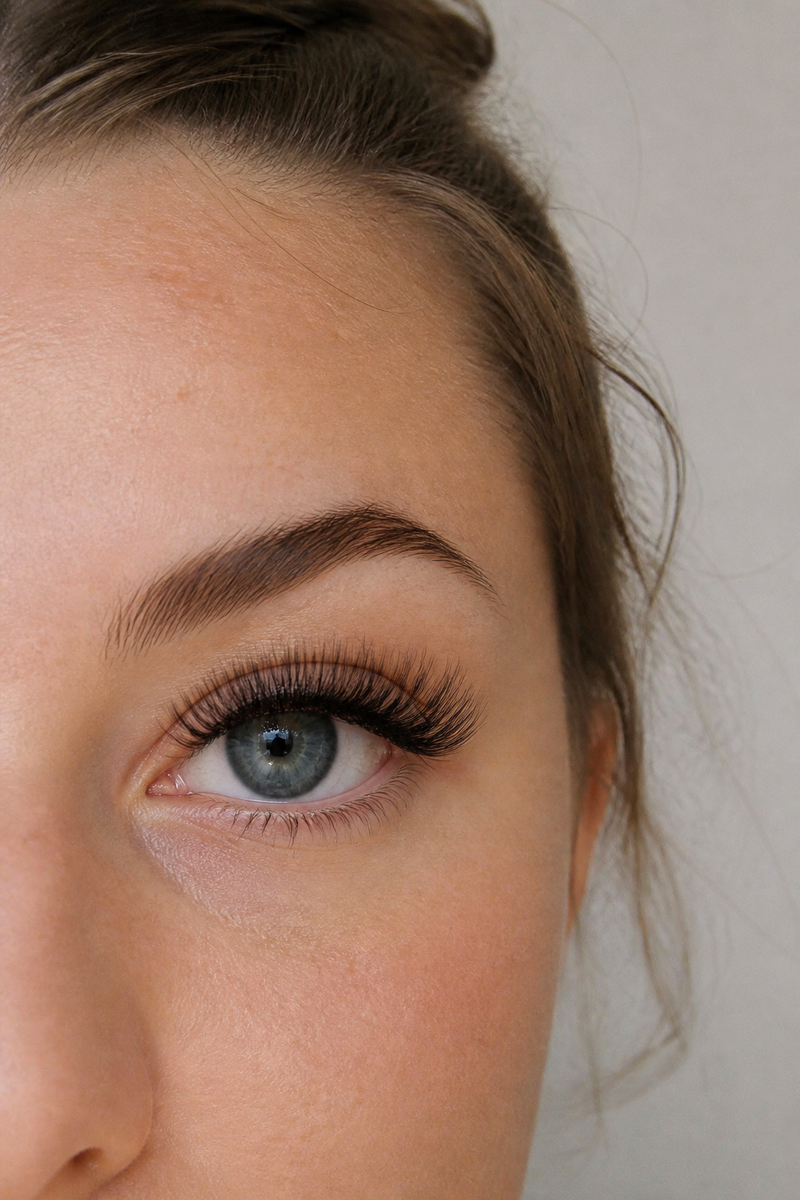 Auge mit GLASHES DIY Lashes nach dem Anbringen