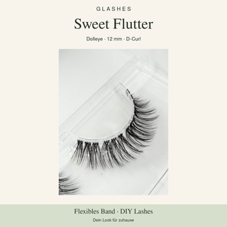 Glashes Sweet Flutter – Originalaufnahme der DIY-Wimpern im Tray, Dolleye, 12 mm, D-Curl.